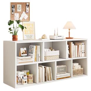 书架落地置物架客厅家用储物柜格子柜卧室收纳柜简易书柜矮柜子