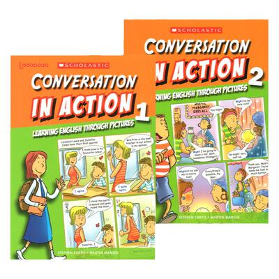 对话练习 学乐出品 Scholastic In Action Conversation 画里画外轻松学英语 2册漫画版图解英语 英文原版