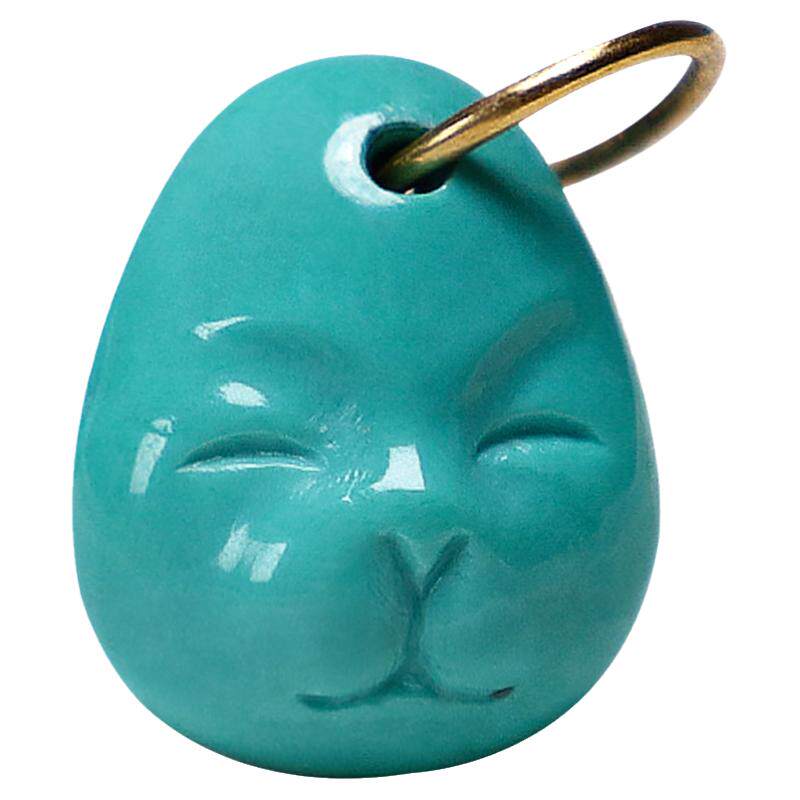 信誉公子绿松石懒猫K金吊坠提溜