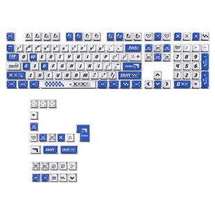 蓝色印花集四面透光键帽PBT热升华透明SA高度PC磁轴键盘逐日SE