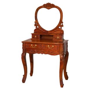 缅甸花梨红木梳妆台大果紫檀实加厚独板原木实木整装古典