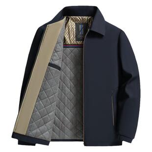 啄木鸟中年男士夹棉外套轻薄二棉衣服秋冬季爸爸装中老年人夹克衫