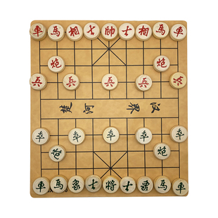 中国象棋实木成人大号不开裂榉木橡棋家用学生折叠皮革布棋盘套装