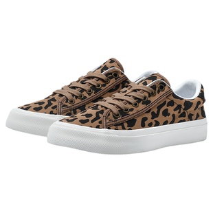 极路客新款极简窄版男女学生豹纹百搭 帆布鞋 透气减震耐磨滑板鞋