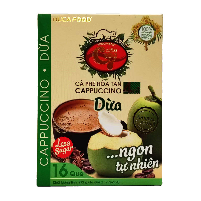 越南原装正品C7卡布奇诺椰子榴莲巧克力味四合一速溶猫屎咖啡冲饮