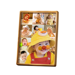 宝宝儿童九宫格一周岁相框摆台定制diy洗照片加打印成长纪念相册
