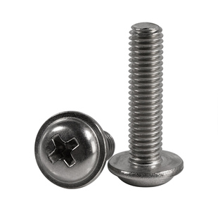 304不锈钢圆头带垫螺丝十字机丝带介螺钉M2M2.5M3M4M5