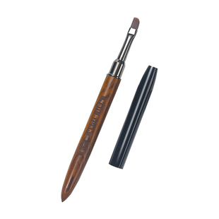 檀木美甲笔刷套装大方圆三角彩绘拉线法式月牙扫扫功能光疗笔工具