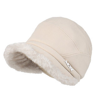 加绒加厚大帽檐渔夫帽子女秋冬季防寒保暖毛绒盆帽马术鸭舌帽护耳