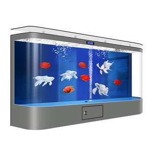 创海超大型公司鱼缸高端落地式靠墙客厅2026新款热弯玻璃缸免换水