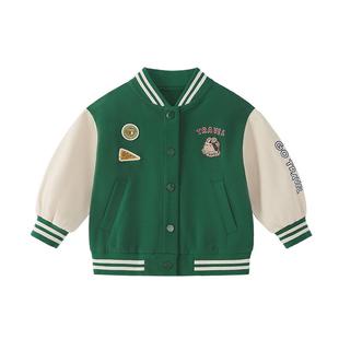 jellybaby男童春装2026新款外套宝宝春休闲学院风衣服儿童棒球服