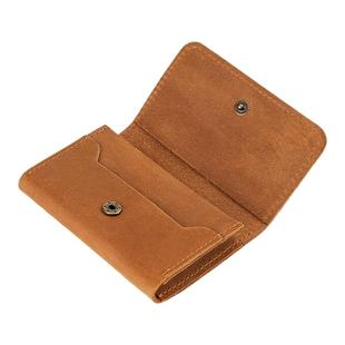 疯马皮小卡包真皮卡套商务个性名片夹短款证件收纳零钱包男士随身