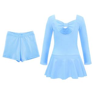 舞蹈服儿童女分体套装芭蕾舞裙小学生短裤练功服幼儿园演出服裙子