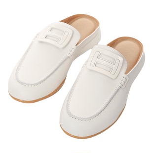 -【SH0601713】H**@n云端舒适感精致H扣牛皮牛猄乐福鞋拖鞋单鞋