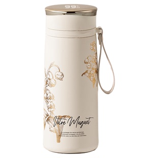 Vanow纯钛铃兰保温杯女士高颜值2025新款智能泡茶水杯子生日礼物