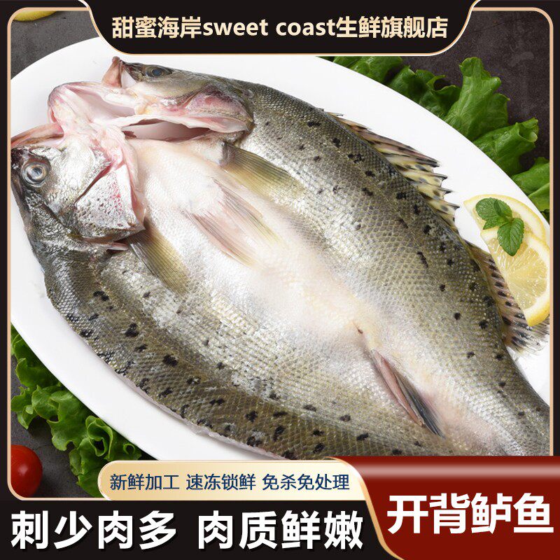 甜蜜海岸sweet coast新鲜速冻开背海鲈鱼大鲈鱼去鳞400-500g*5条
