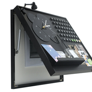 电表箱装饰画2025高级感带钟表新款竖版磁吸电箱遮挡奶油风免打孔