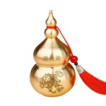 黄铜葫芦厨房辟火龙瓶摆件西北角三避火龙解天门家用客厅纯铜朱砂