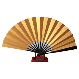 7/8/9/10寸仿古平板雕刻双面泥金色宣纸折扇舞蹈绘画空白扇子黄面