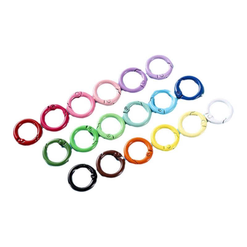 糖果彩色金属烤漆钥匙扣手机链diy挂件材料 弹簧开口圈龙虾扣配件