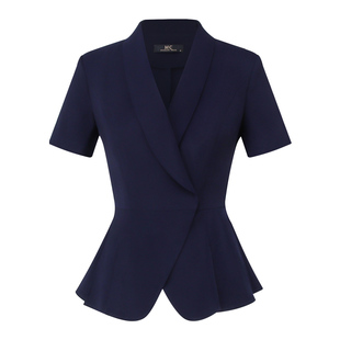 售楼处案场夏季短袖职业裙套装酒店前台工作服女西装裙子客服制服