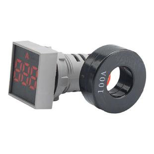 伊莱科LED指示灯电压电流频率表 圆形数显交流按扭式数字显示220V