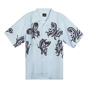 Needles春夏男士时尚休闲蝴蝶印花短袖衬衫银泰百货精品 301574
