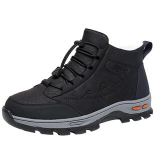 老北京布鞋男棉鞋东北雪地靴防滑厚底纯羊毛中老年爸爸鞋加绒保暖