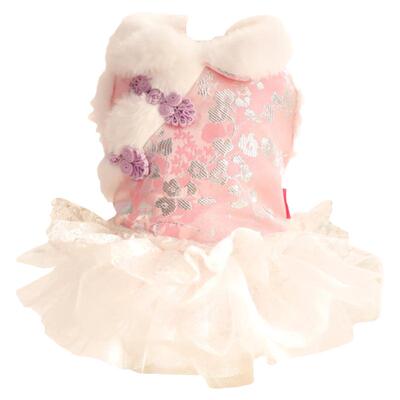 秋冬装织锦汉服冬裙狗狗衣服