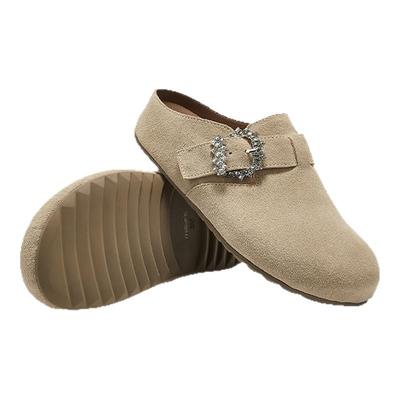 妙丽女鞋圆头复古平底休闲勃肯鞋