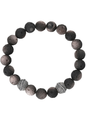 925银珠磨砂手串陨石星球火山石手串复古潮流高级感小众手链男款