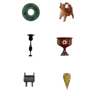 山东博物馆文创海岱日新红陶兽大玉璧蛋壳杯立体冰箱贴纪念品礼物