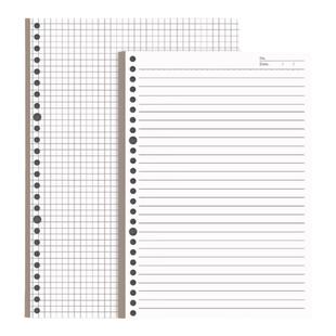 标准活页本替芯笔记本子芯B5可拆卸外壳26孔英语方格横线a5活页纸内芯日记手帐加厚考研简约活页夹可替换内芯