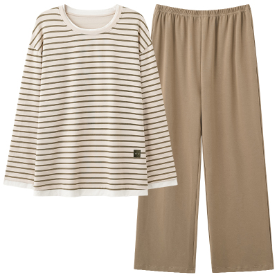 都市丽人纯棉新款简约睡衣男士秋冬季加厚高级感可外穿家居服套装