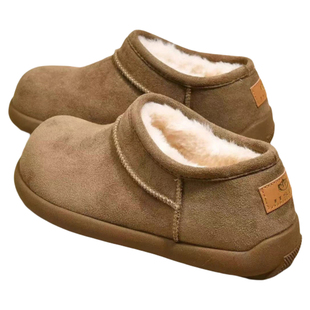 三福真皮小土豆雪地靴勃肯鞋女2025冬季新款厚底加绒加厚保暖棉鞋