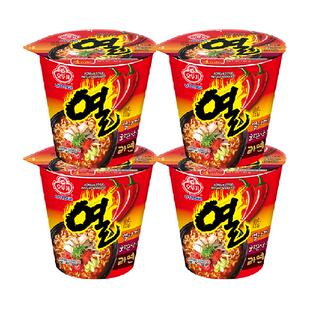 韩国进口不倒翁方便面火热拉面杯面62g*4杯夜宵速食泡面食品零食