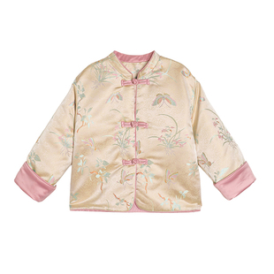 小O宝童装 宝宝新中式外套女夹棉2026新款女童过年红色国风拜年服