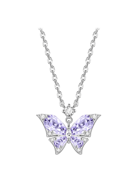 潮色绘S925银蝴蝶项链