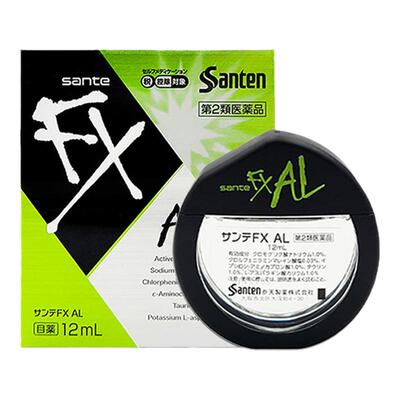 日本参天FXAL绿色新款止痒眼药水12ml缓解粉尘花粉过敏充血滴眼液