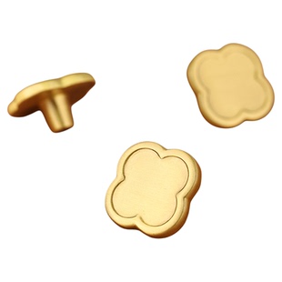 铜匠师四叶草黄铜柜门拉手金色衣柜卡通可爱抽屉把手柜子儿童拉手