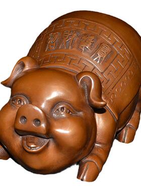 纯铜十二生肖办公桌博物架发财猪