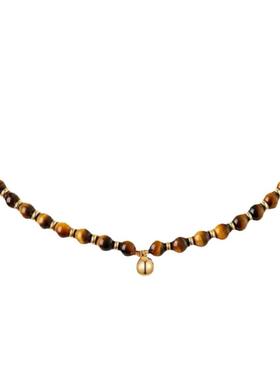 虎眼石手工串珠拼接项链