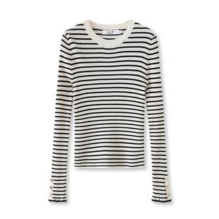 【商场同款】LILY冬新款女装绵羊毛山羊绒修身百搭针织衫打底