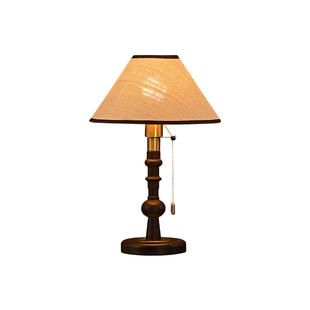 法式美式复古中古风新中式设计师侘寂风主卧床头灯客厅实木台灯