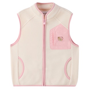 【抗静电】PawinPaw卡通小熊童装25年冬新款男女童摇粒绒马甲背心