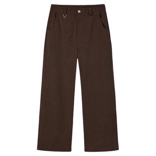 PSO Brand男装女装直筒垂感棕色裤子男款休闲拖地西装长裤潮牌