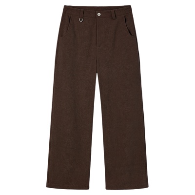 PSO Brand男装女装直筒垂感棕色裤子男款休闲拖地西装长裤潮牌