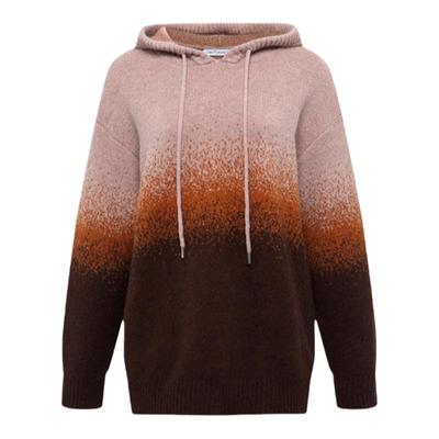 JAC FLEURANT新品棕色渐变宽松休闲连帽百搭针织毛衣