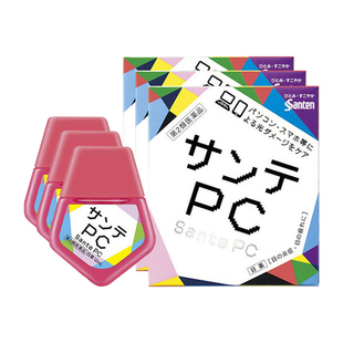 【自营】日本Santen参天PC蓝光专用眼药水缓解疲劳眼部干涩12ml*3