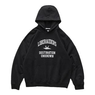 现货 LIBERAIDERS COLLEGE LOGO HOODIE复古休闲印花帽衫卫衣24AW